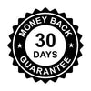 Black and white 30 days money back guarantee badge icon with stars