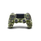 Camo green DualShock 4 wireless gaming controller for PlayStation, front view on white background