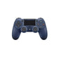 Blue wireless game controller with dual analog sticks and button layout on white background