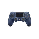 Blue wireless game controller with dual analog sticks and button layout on white background